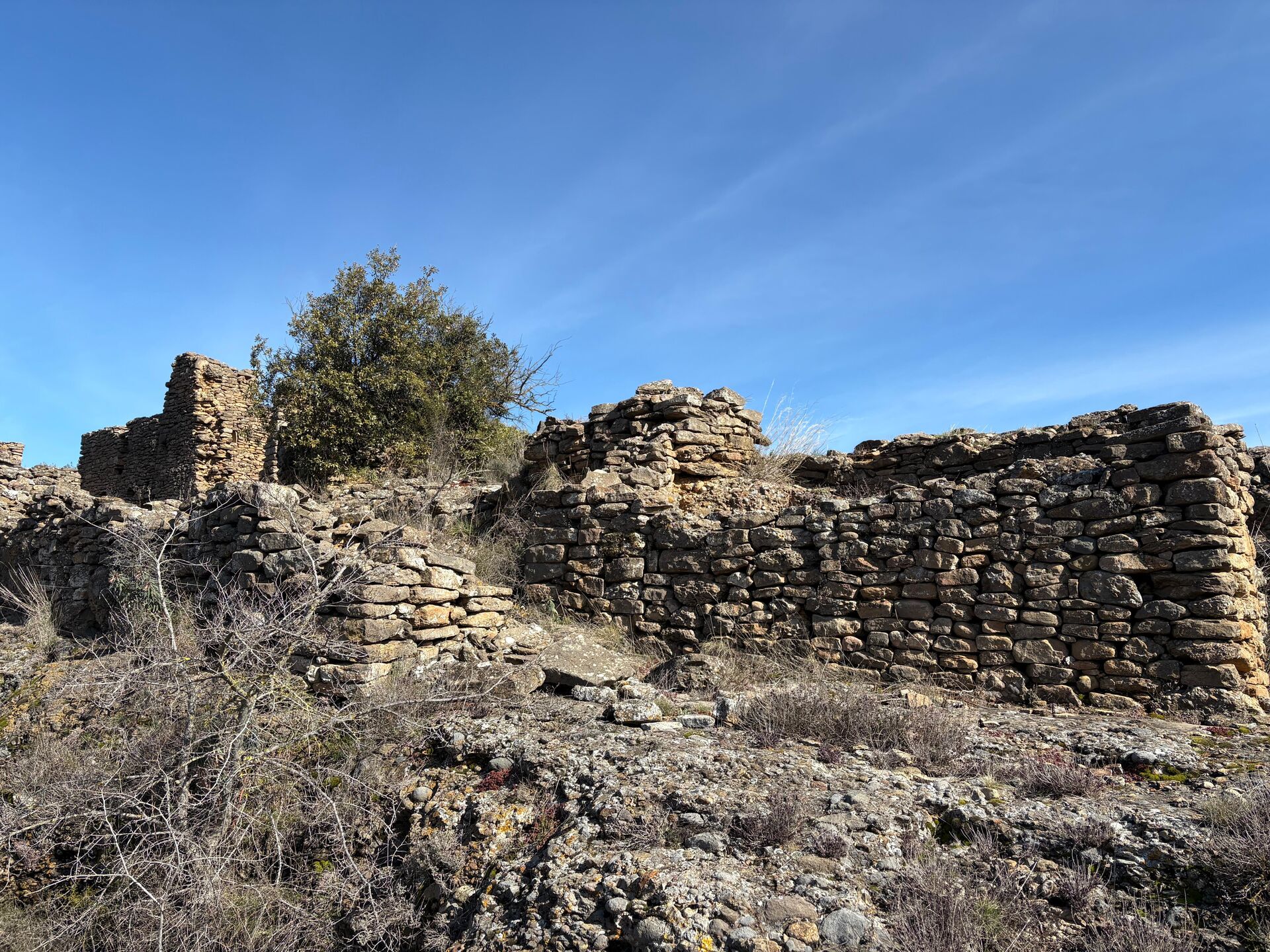 Restes dels habitatges del poble vell de Comiols